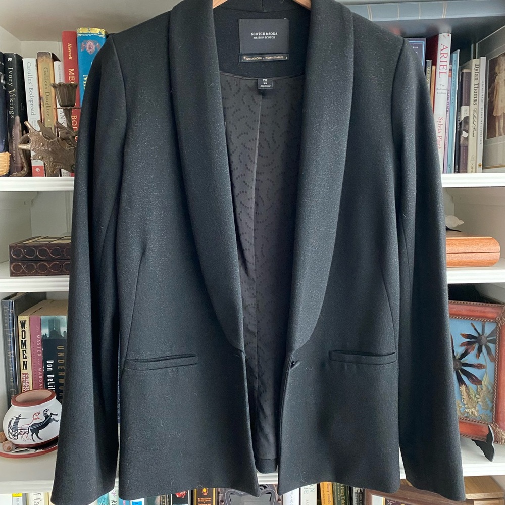 Scotch & Soda Black Jersey Blazer XS